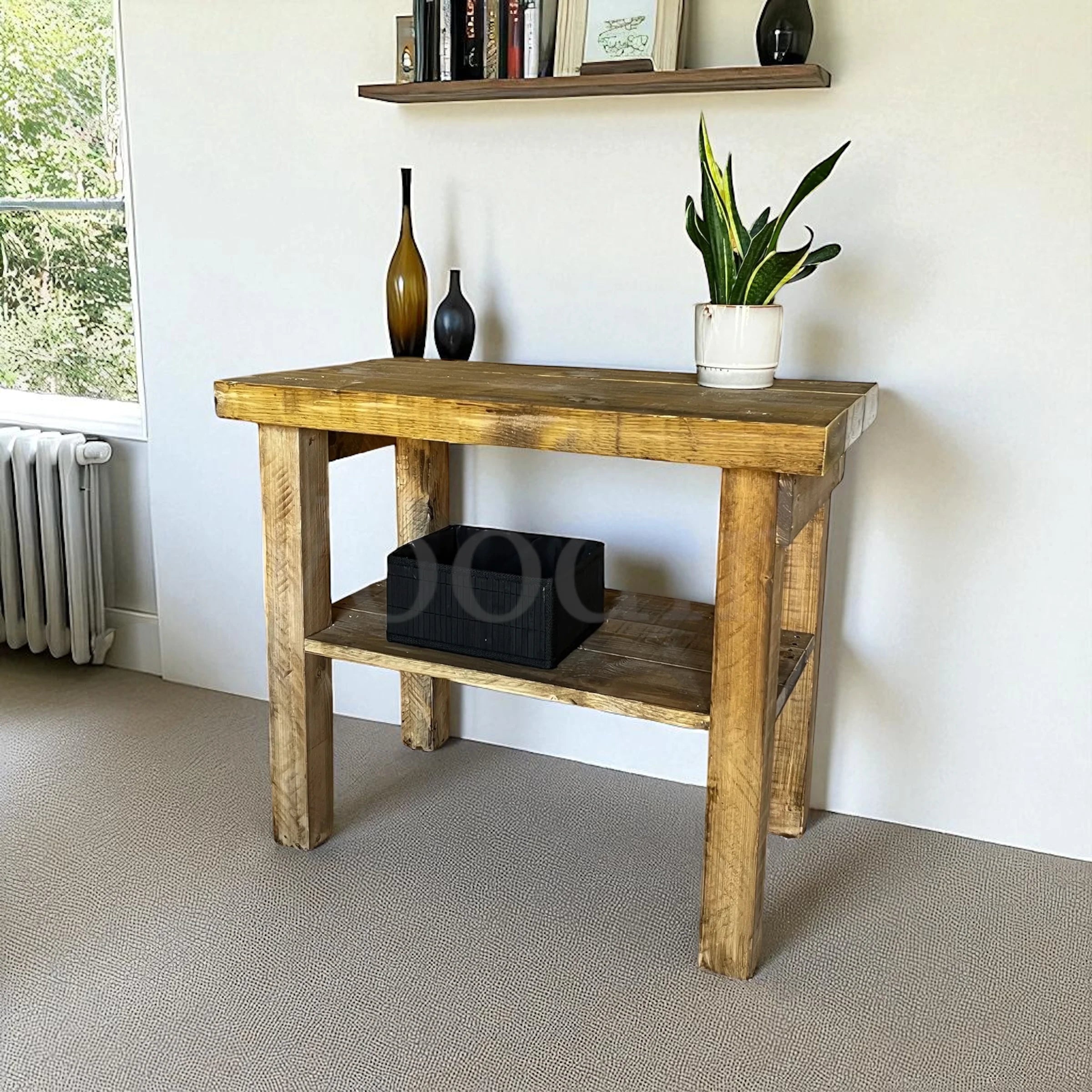 Console entrée et couloir en bois et rotin Console entrée et couloir en bois et rotin