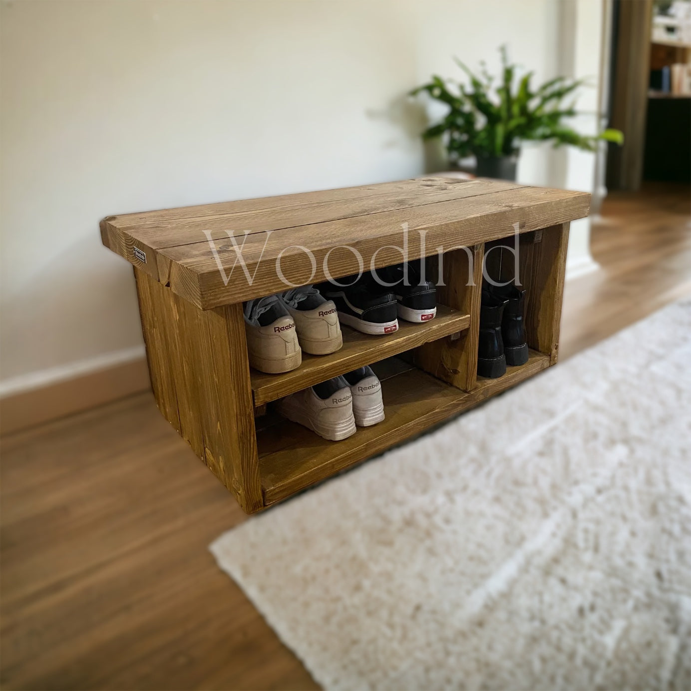 Banc à chaussures en bois brut CHARLY – WoodInd