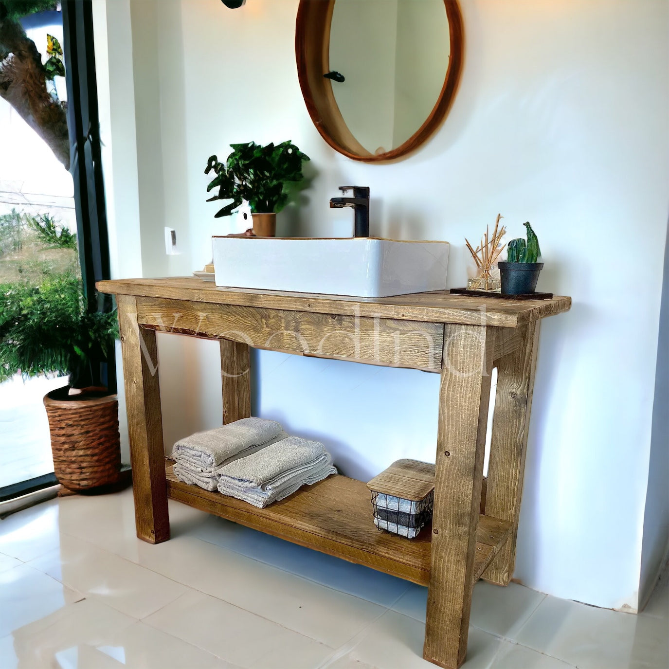 Meuble salle de bain bois vintage LAURENT - Sur mesure – WoodInd