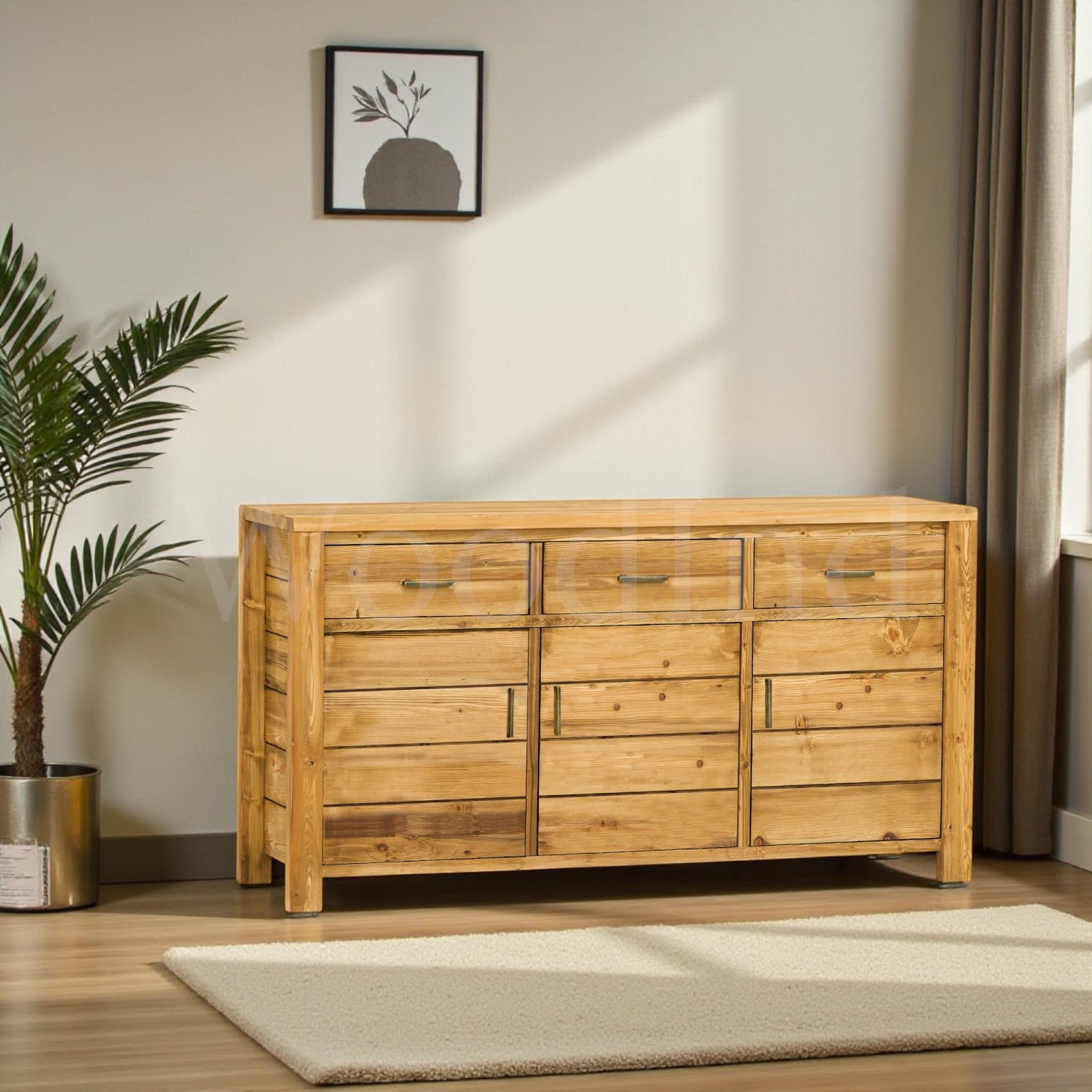 Buffet en bois brut trois tiroirs et trois porte ESSENTIAL La fabrique du meuble