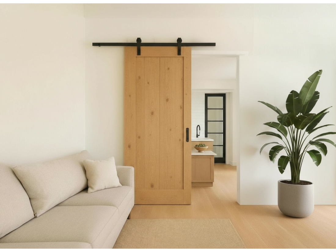 porte coulissante en bois massif sur mesure 