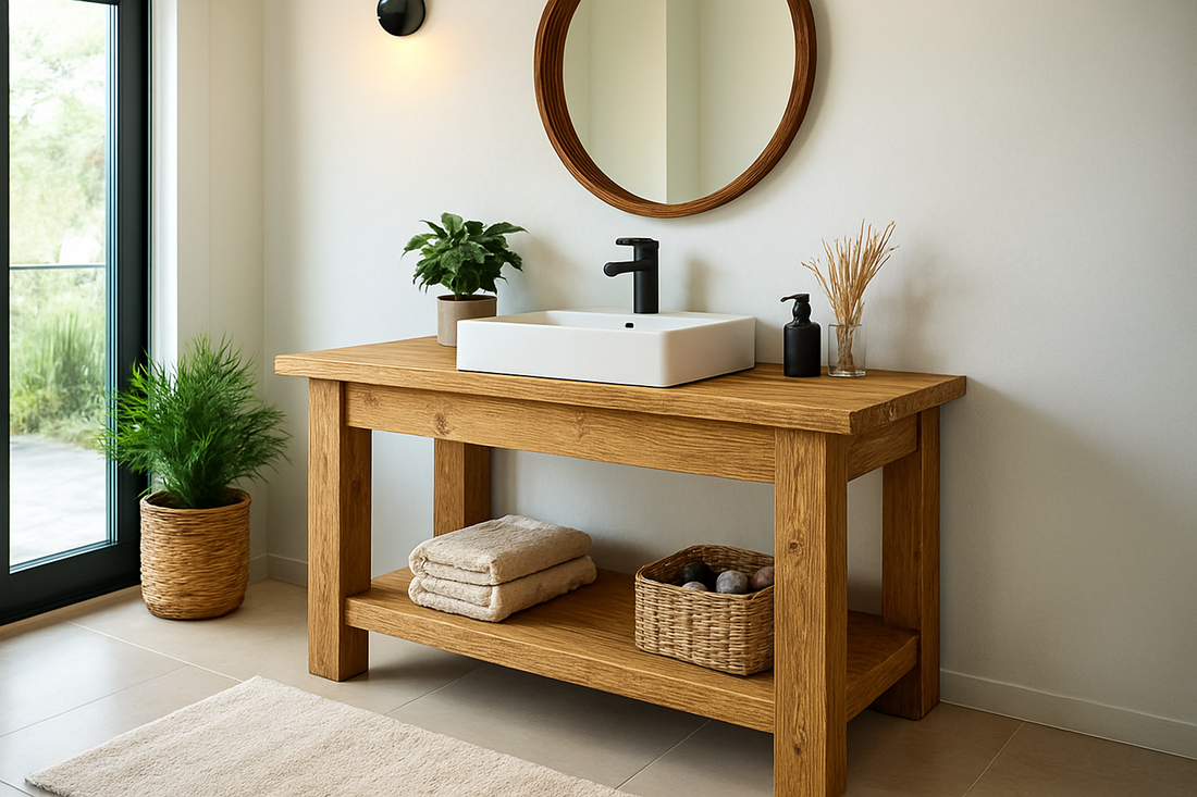 Meuble sous vasque sur mesure en bois 