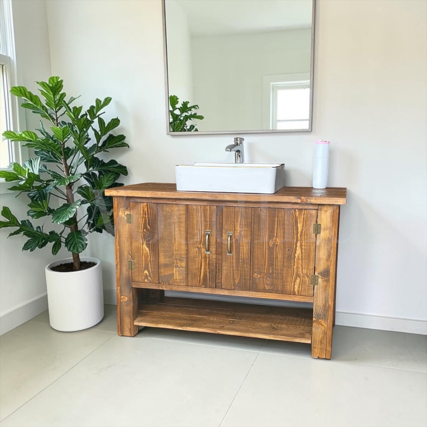 Meuble de salle de bain sur mesure en bois brut - ELIO WoodInd