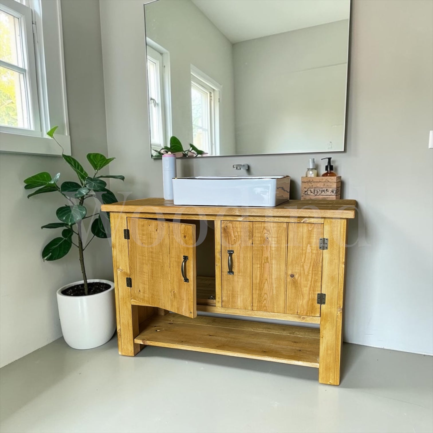 Meuble de salle de bain sur mesure en bois brut - ELIO WoodInd