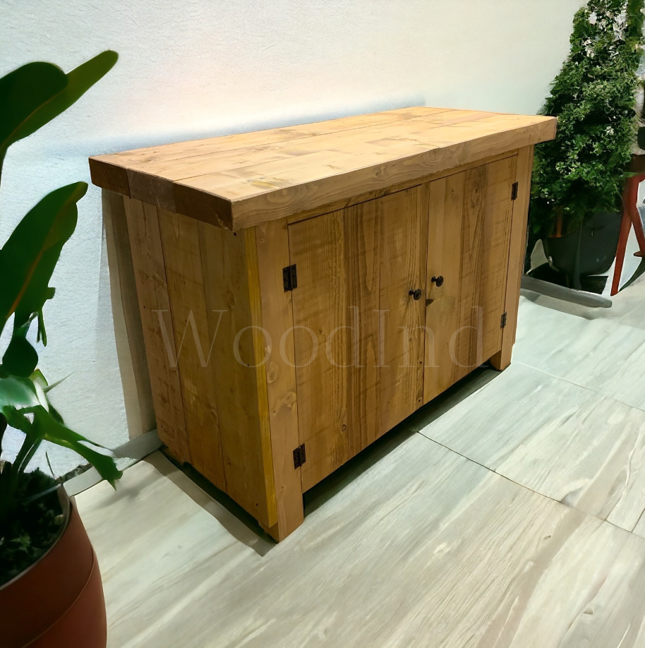 Console à porte bois vintage ARIA - Sur mesure - WoodInd