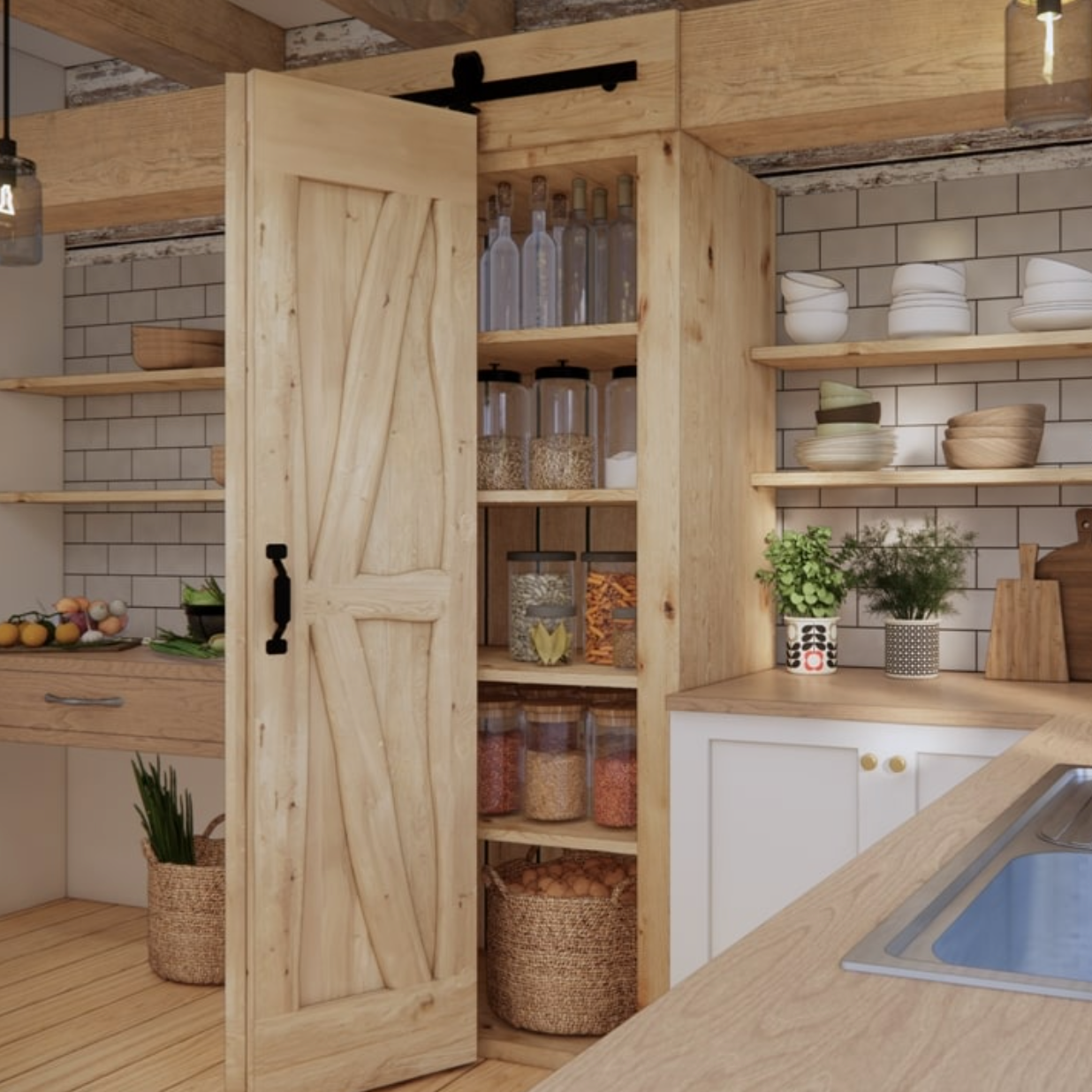 Porte coulissante pliable en chêne La fabrique du meuble