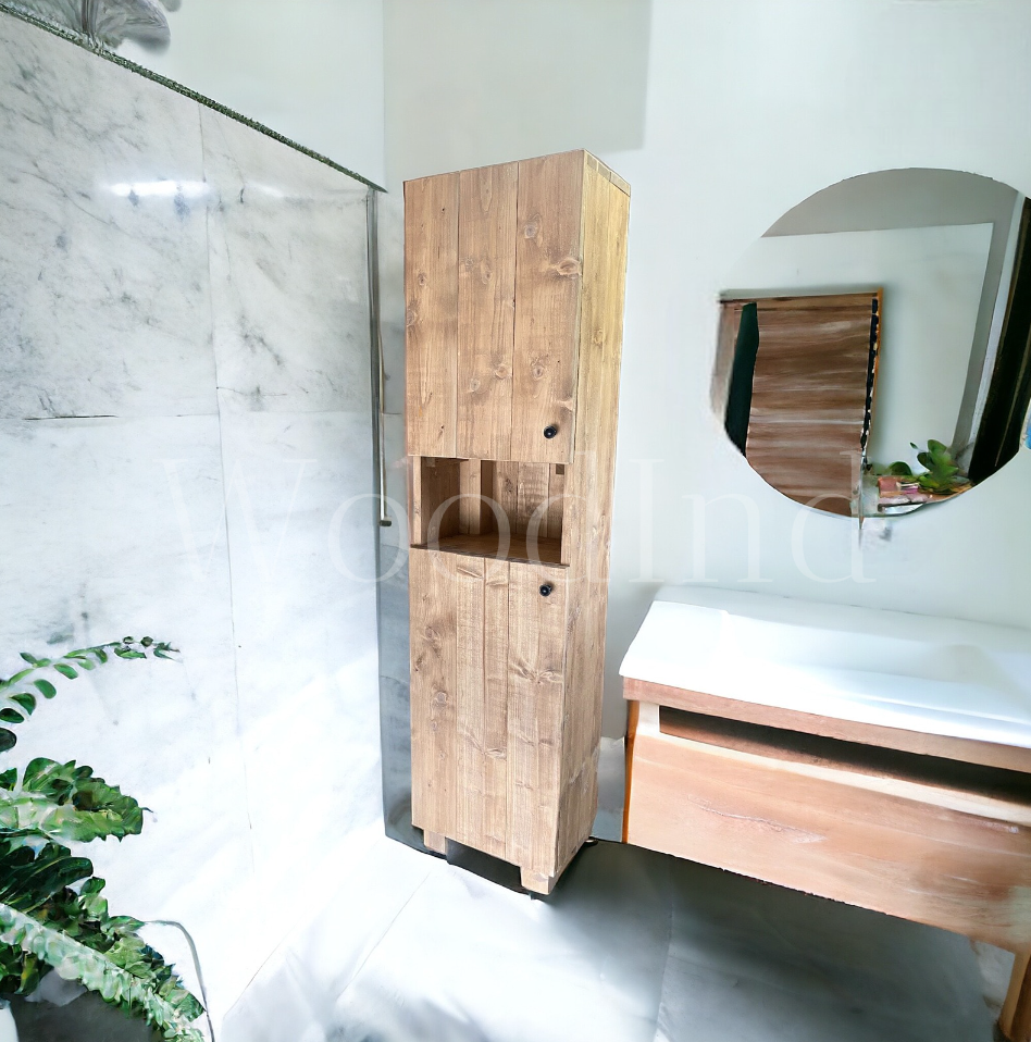 Colonne de salle de bain en bois Athena - Sur mesure - WoodInd