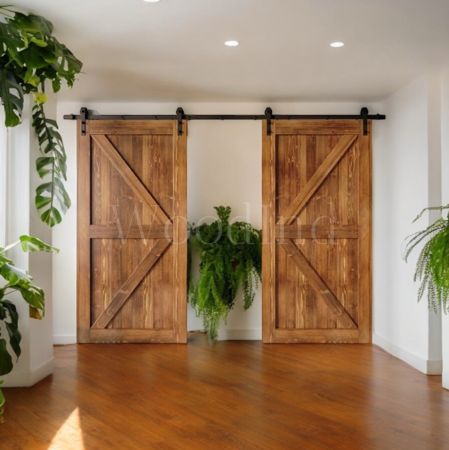 Portes coulissantes d'intérieur en bois brut - Sur mesure