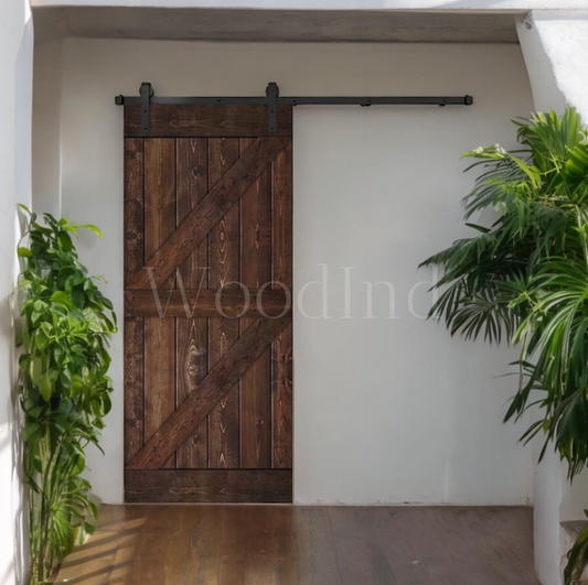 Porte coulissante en bois rustique - Sur mesure