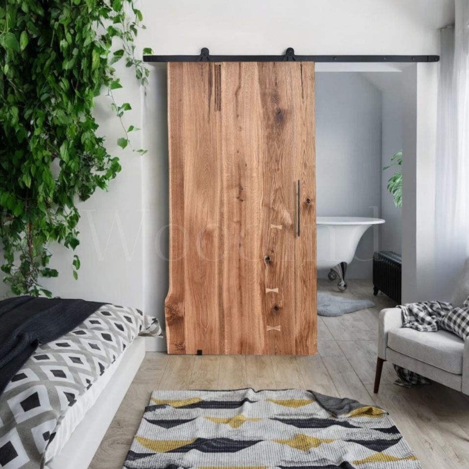 Porte coulissante en chêne - Sur mesure La boutique du meuble