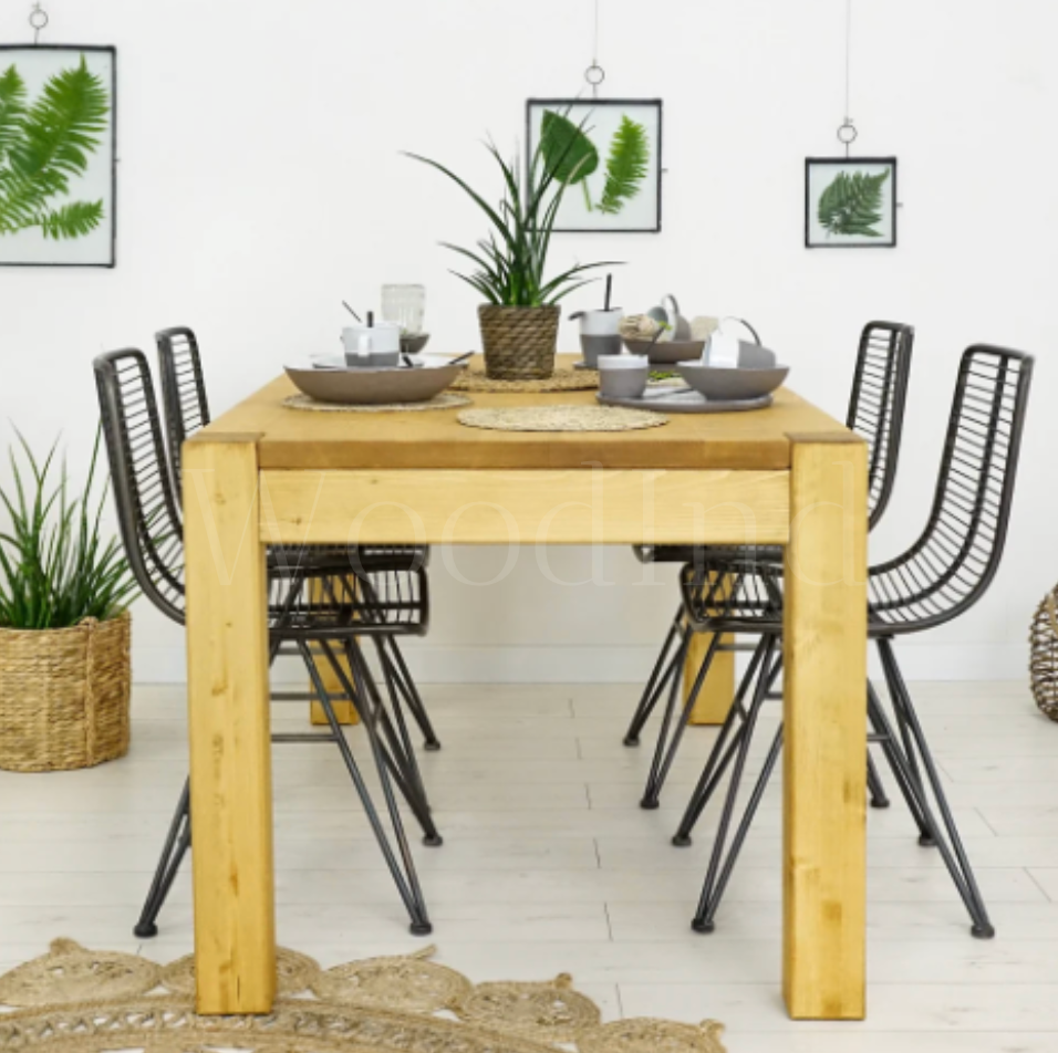 Table à manger en bois brut clair - WOOD La boutique du meuble