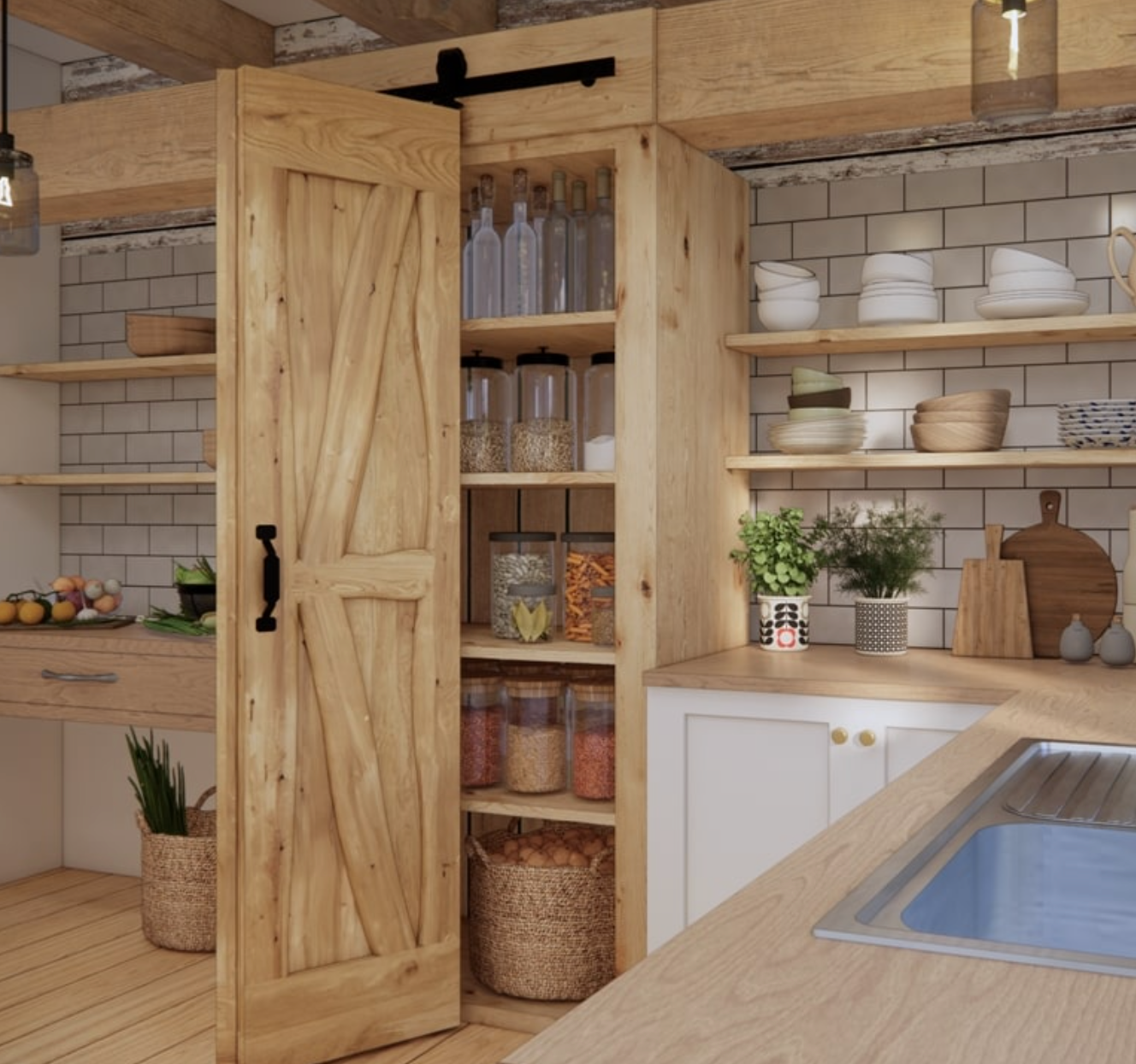 Porte coulissante pliable en chêne La fabrique du meuble