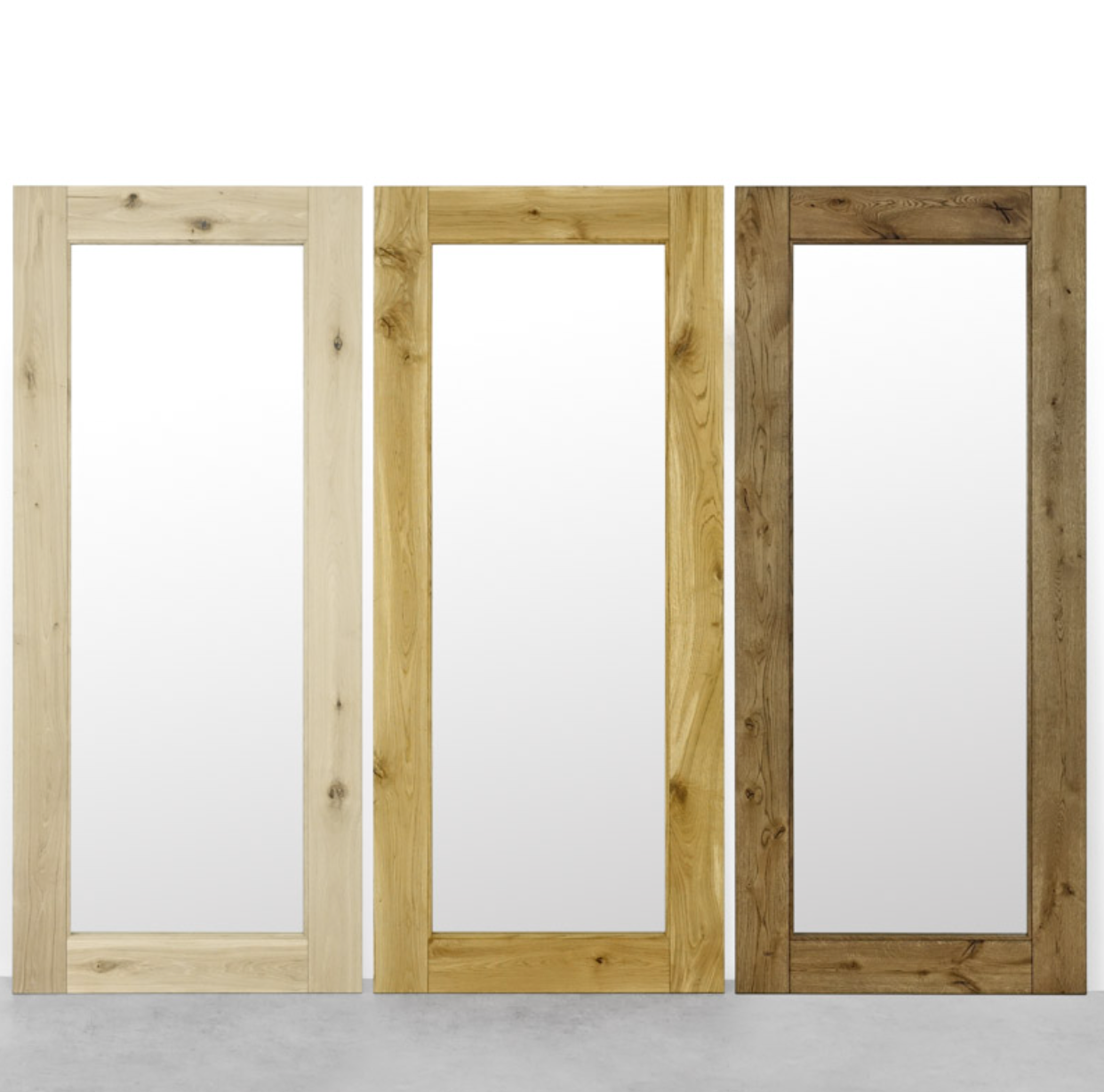 Porte coulissante avec miroir en chêne brut La fabrique du meuble