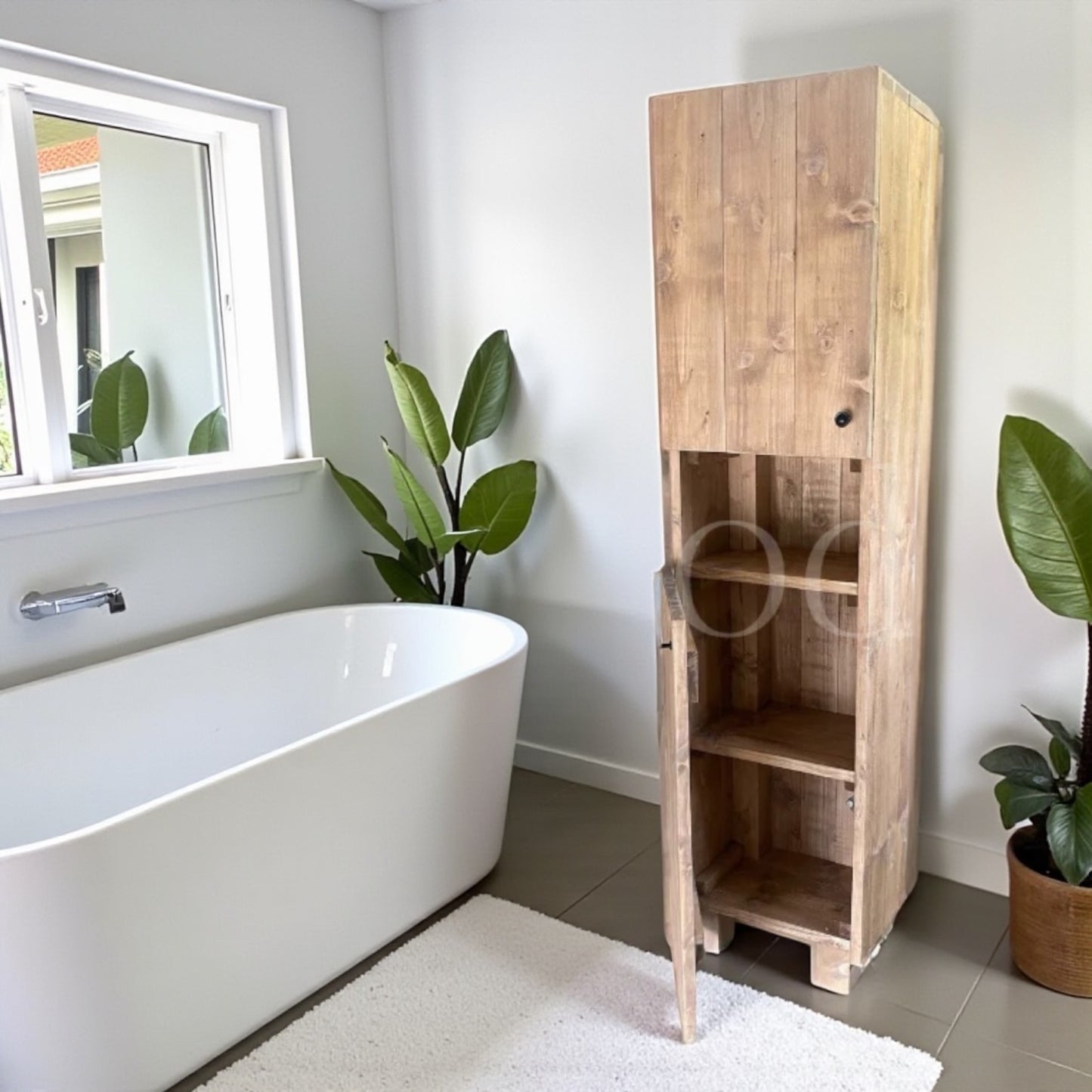 Colonne de salle de bain en bois Athena - Sur mesure WoodInd
