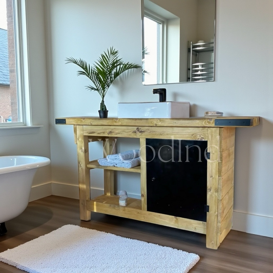 Meuble de salle de bain bois et metal LEO - Sur mesure WoodInd