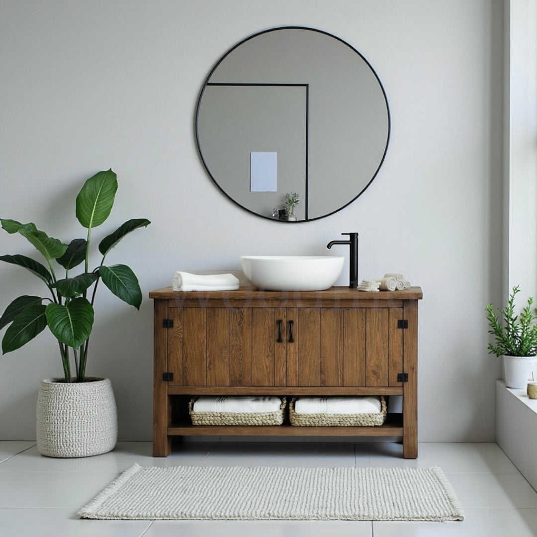 Meuble de salle de bain sur mesure en bois brut - ELIO WoodInd