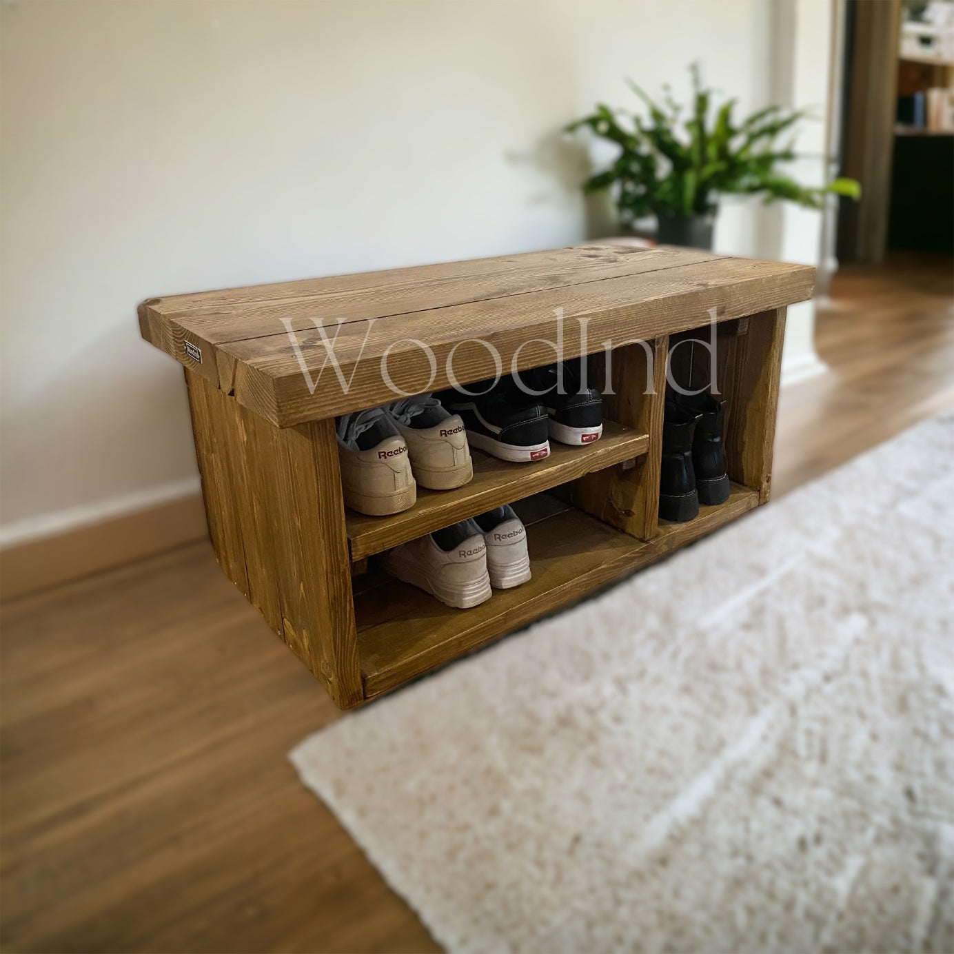 Meuble banc à chaussures EDMOND bois clair Meuble banc à chaussures EDMOND bois clair