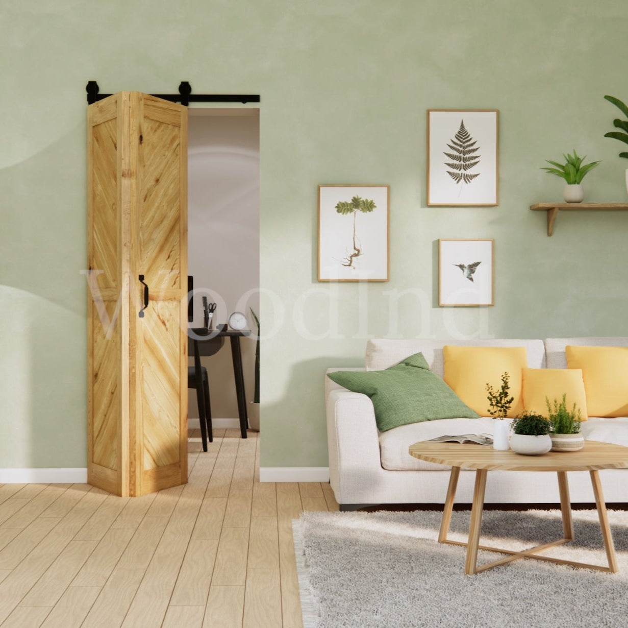 Porte coulissante pliante en chêne La fabrique du meuble