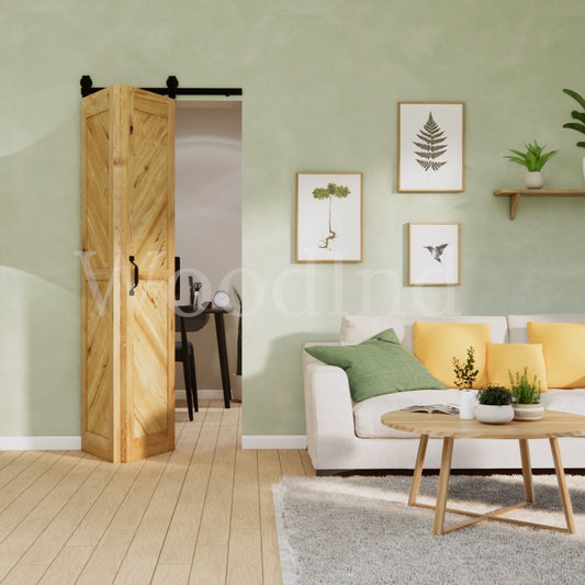 Porte coulissante pliante en chêne La fabrique du meuble