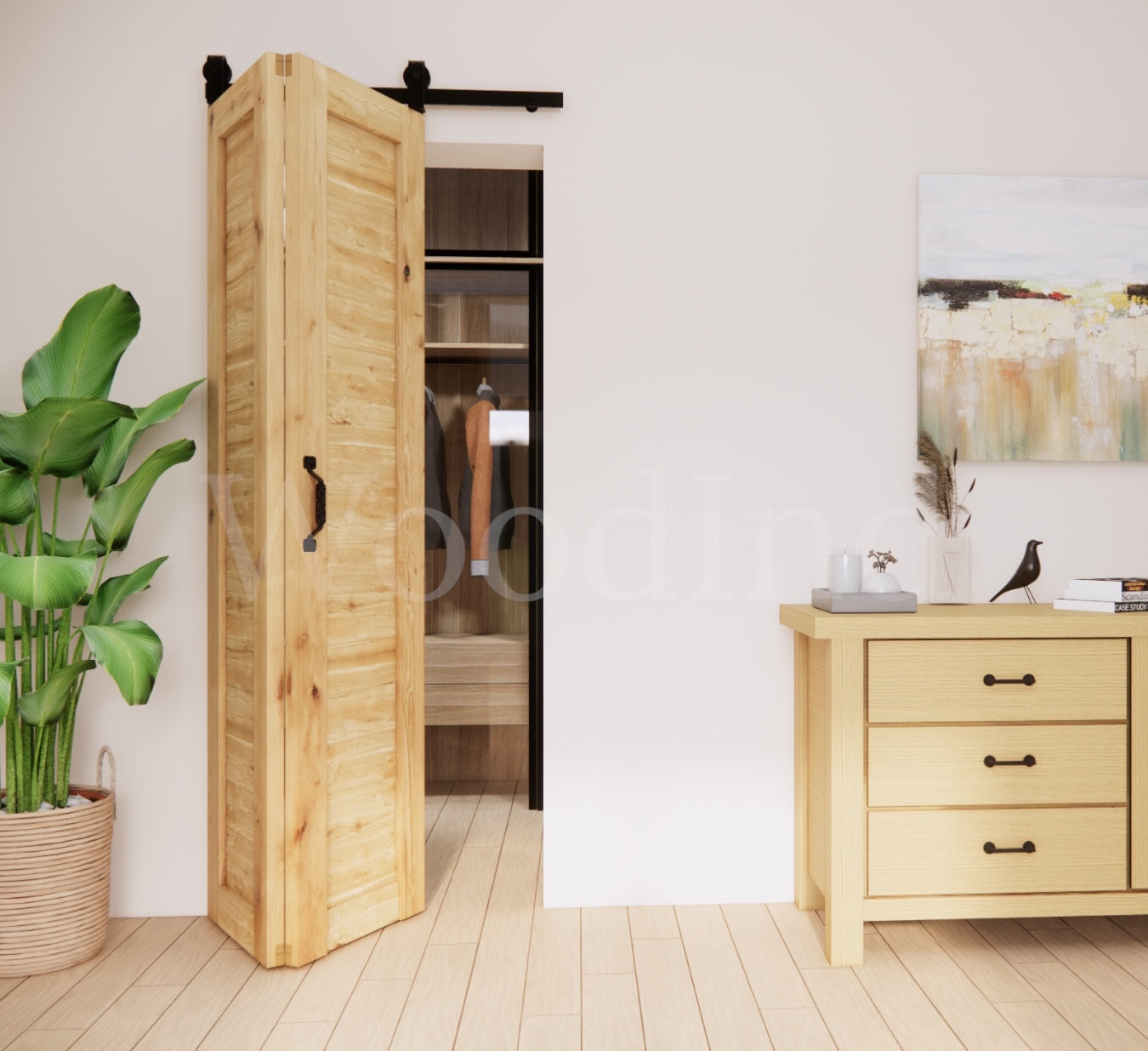 Portes coulissantes repliable en chêne La fabrique du meuble