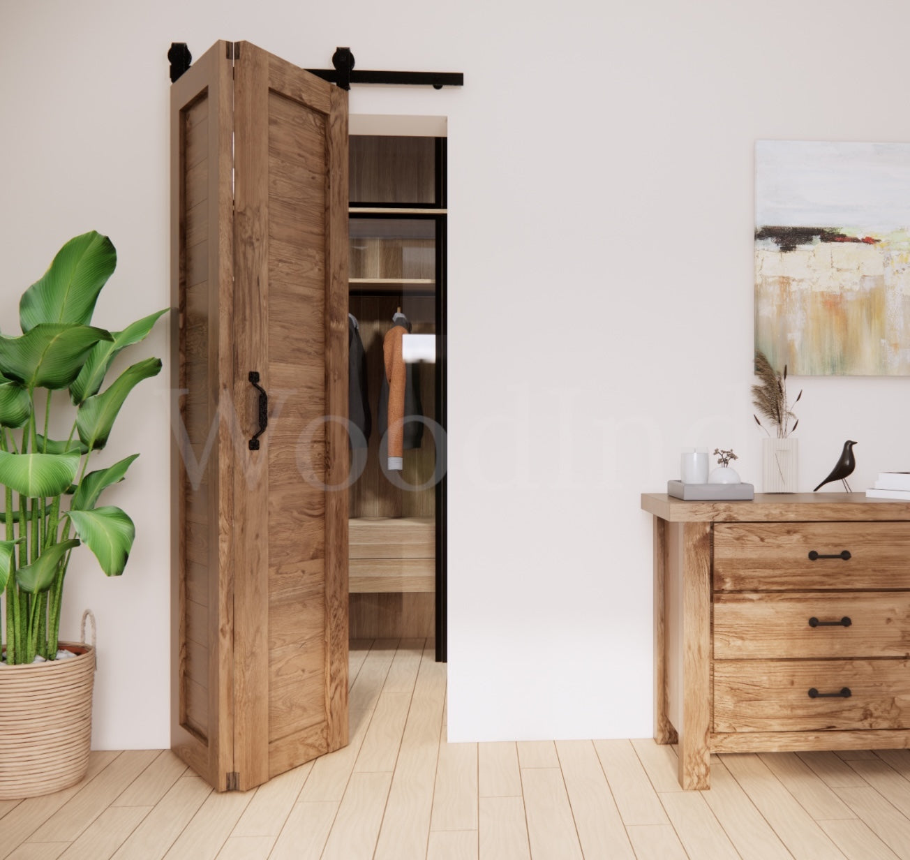 Portes coulissantes repliable en chêne La fabrique du meuble