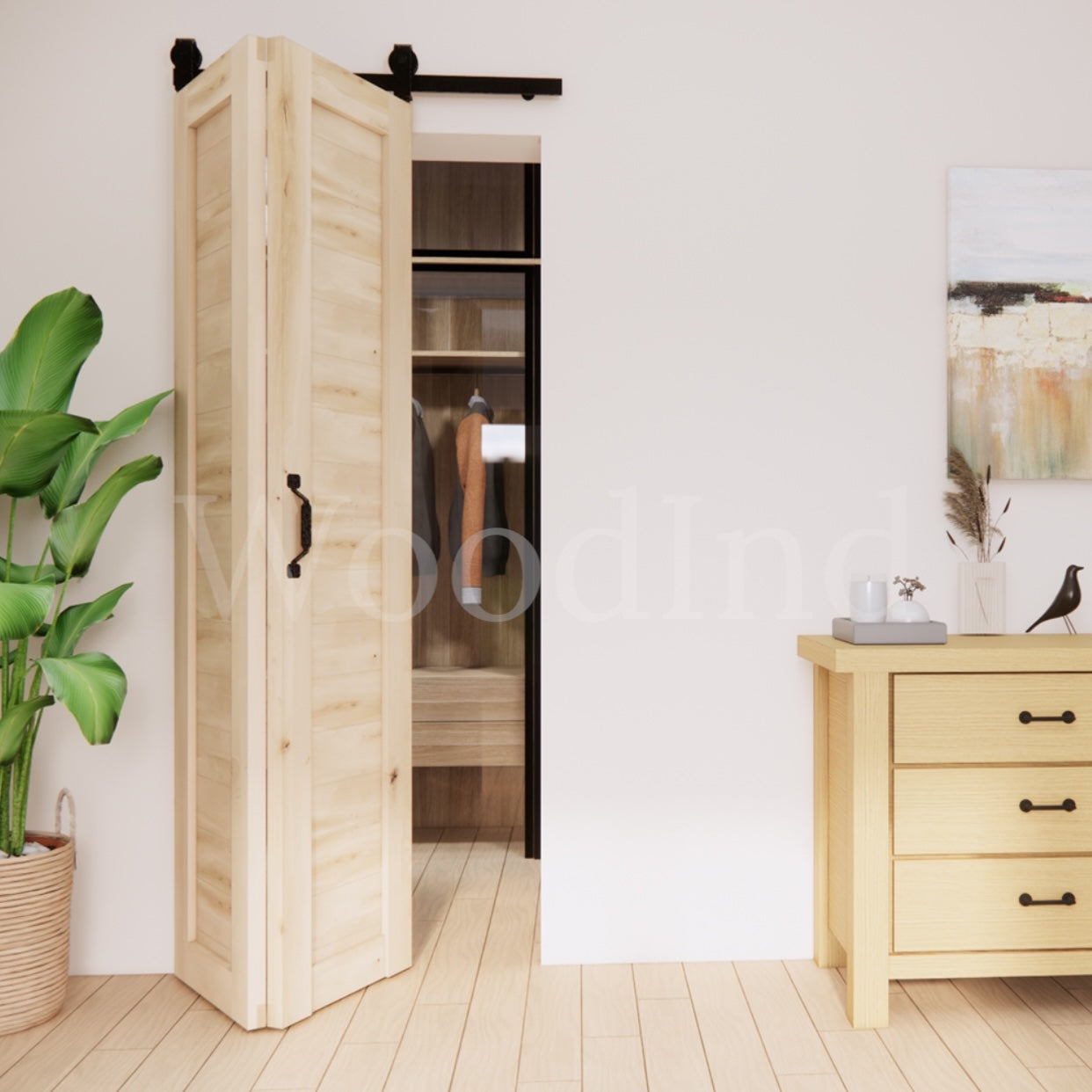 Portes coulissantes repliable en chêne La fabrique du meuble