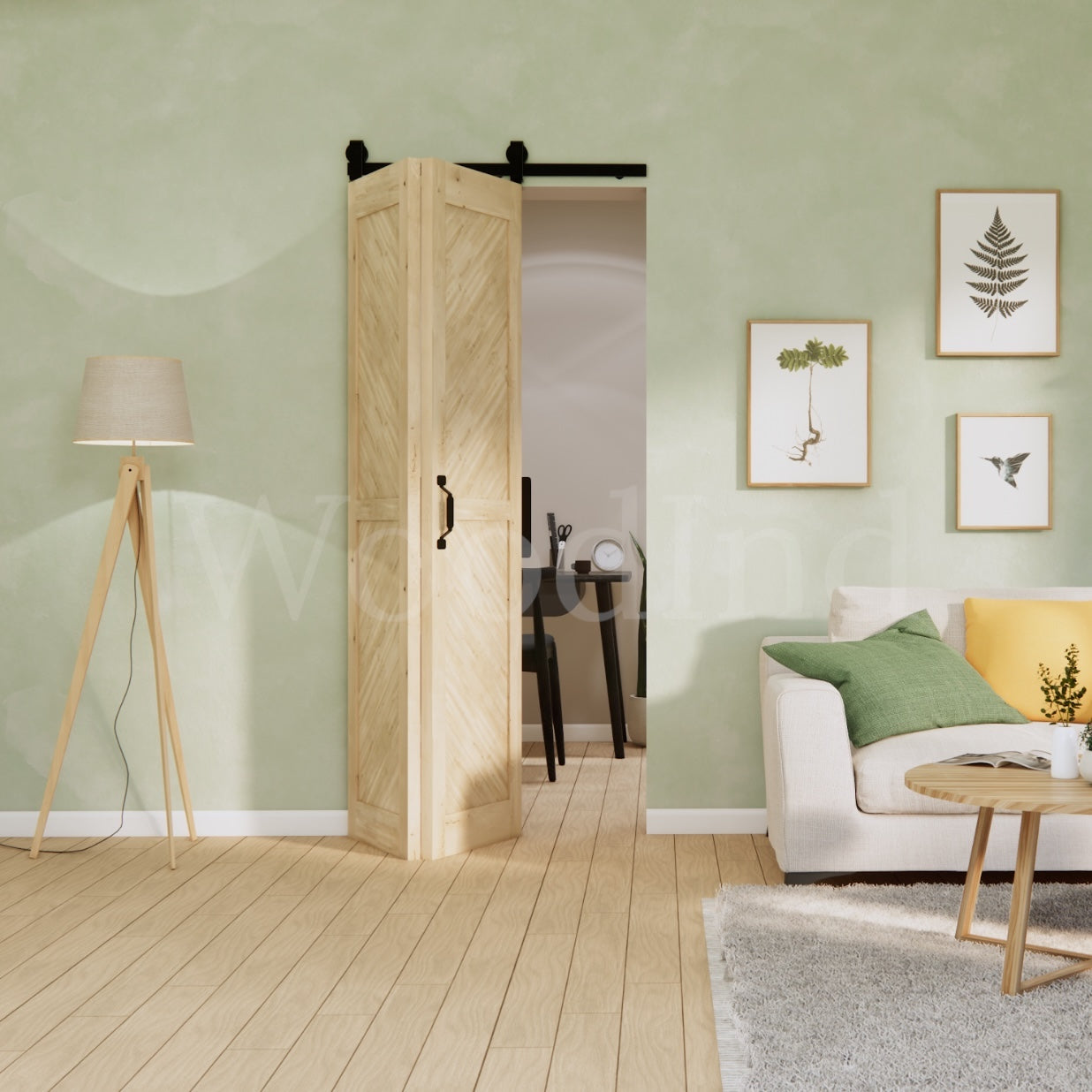 Porte coulissante pliante en chêne La fabrique du meuble