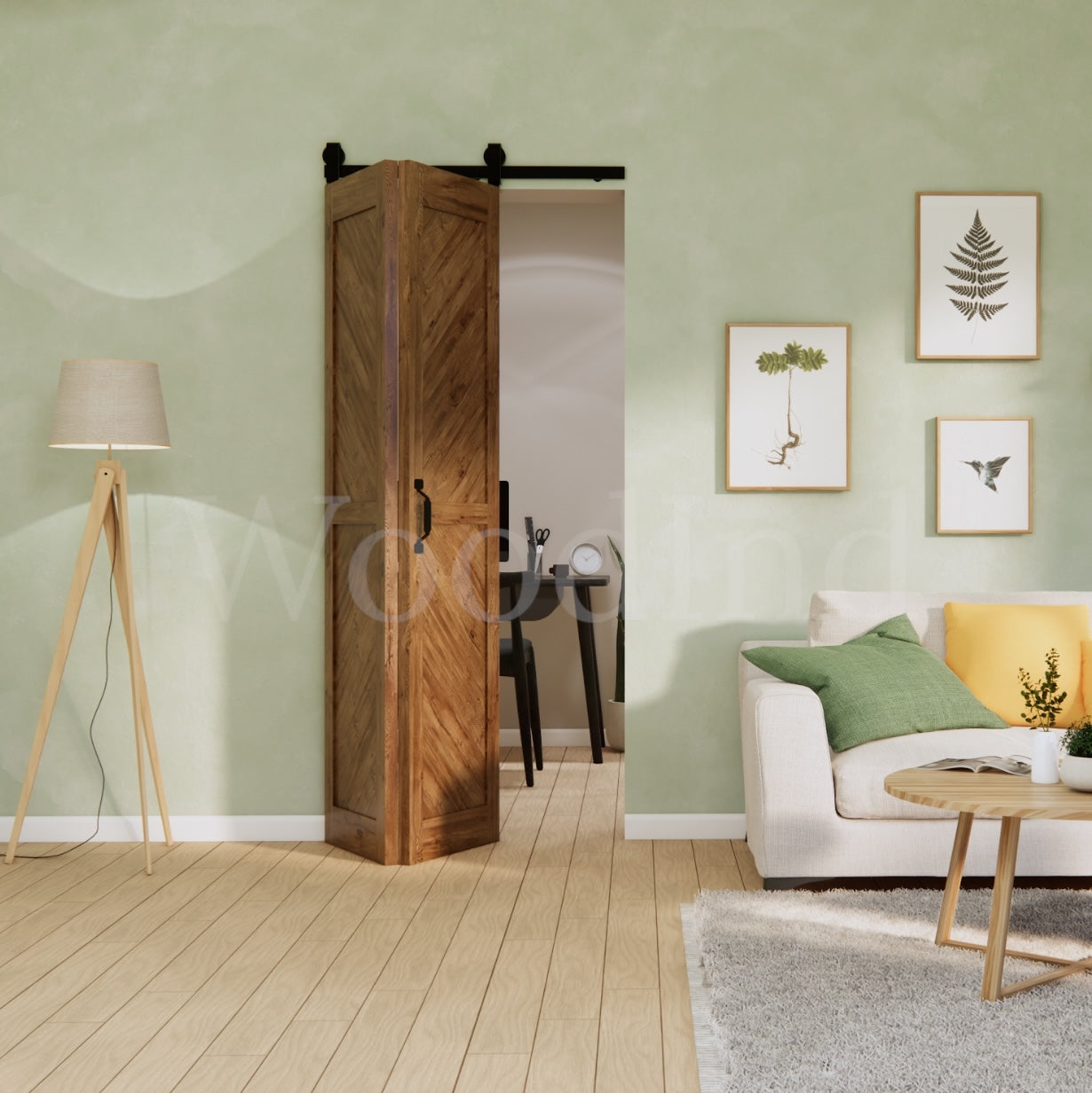 Porte coulissante pliante en chêne La fabrique du meuble