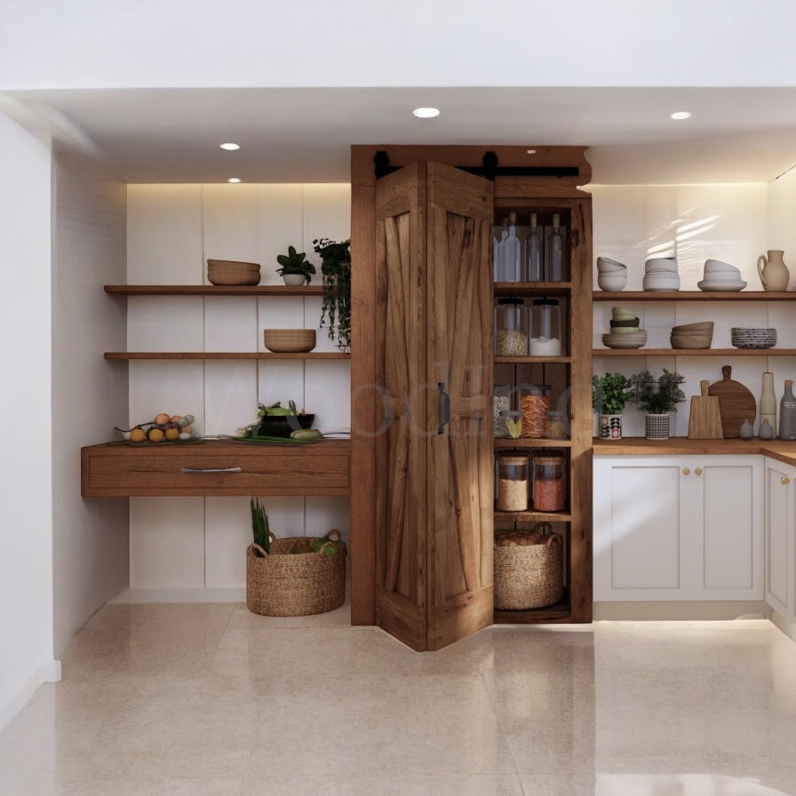 Porte coulissante pliable en chêne La fabrique du meuble