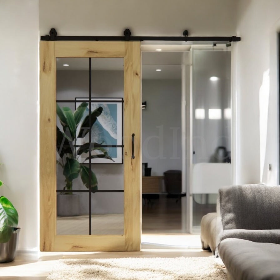 Porte coulissante en chêne avec miroir intégré La fabrique du meuble