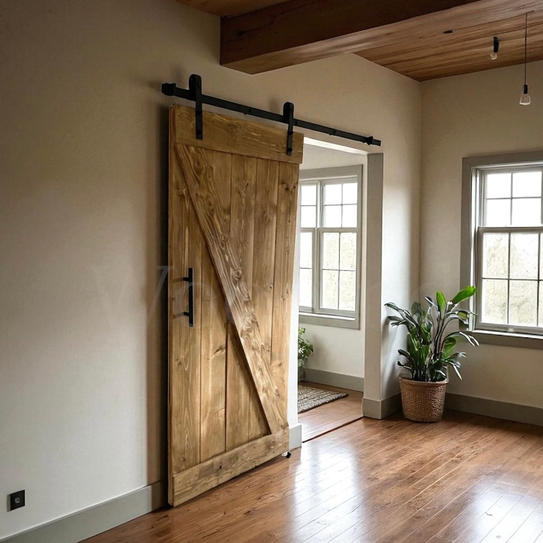 Porte de grange coulissante en bois - sur mesure WoodInd