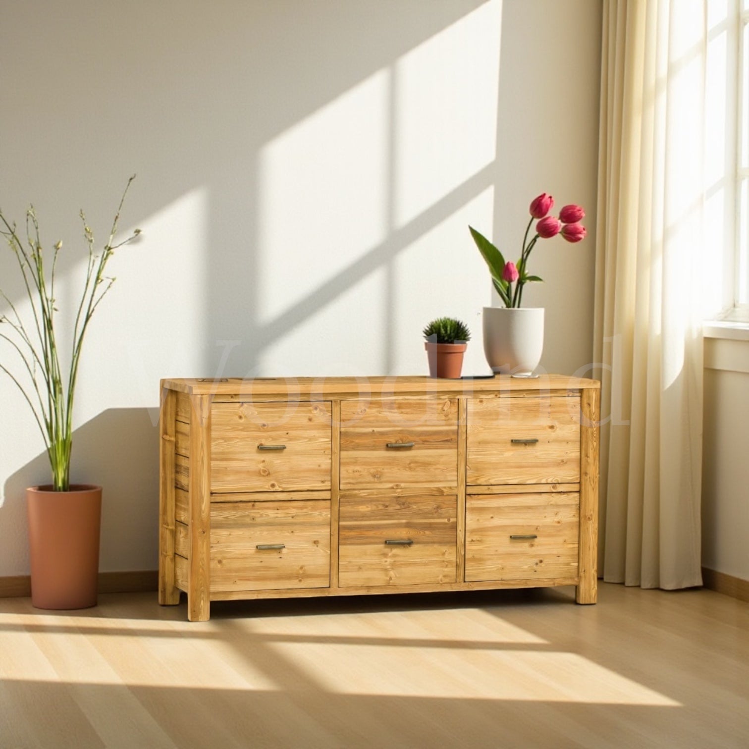 Buffet en bois brut deux portes et deux tiroirs ESSENTIAL La fabrique du meuble