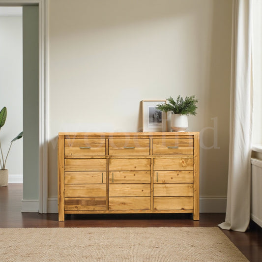 Buffet en bois brut trois tiroirs et trois porte ESSENTIAL La fabrique du meuble