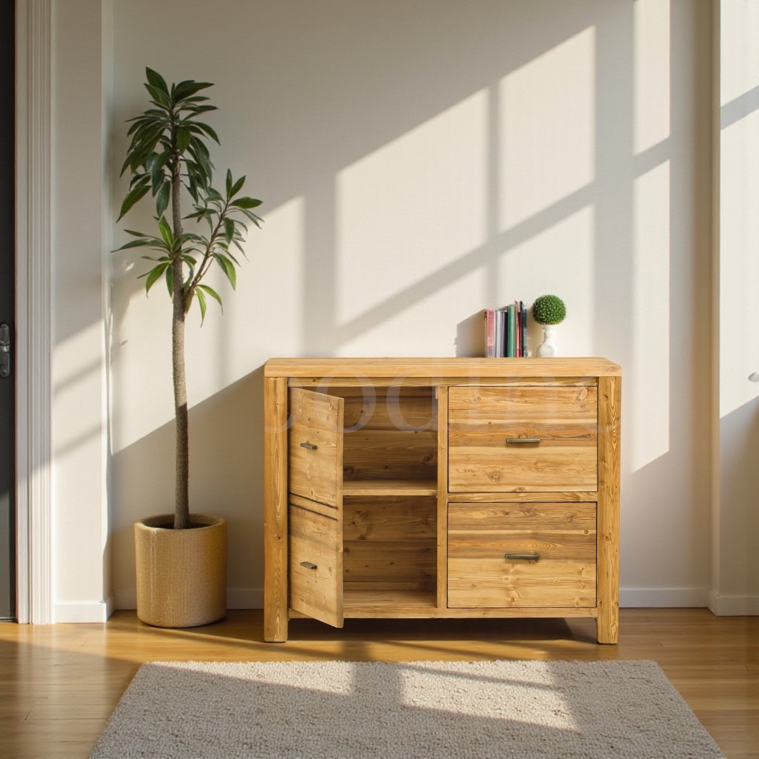 Commode en bois avec une porte et deux tiroirs ESSENTIAL La fabrique du meuble
