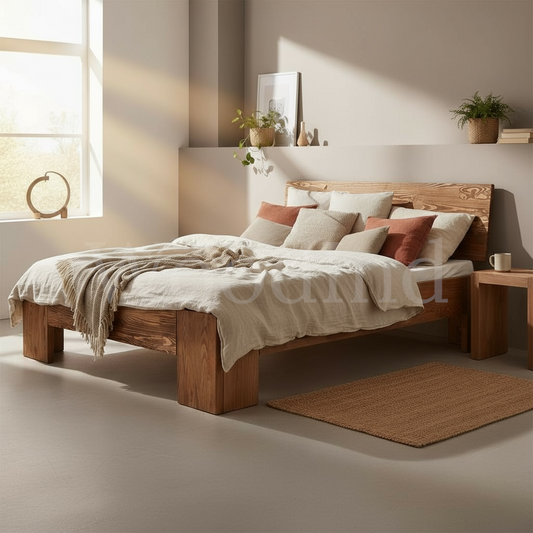 Lit double en bois brut ORIGINAL La fabrique du meuble