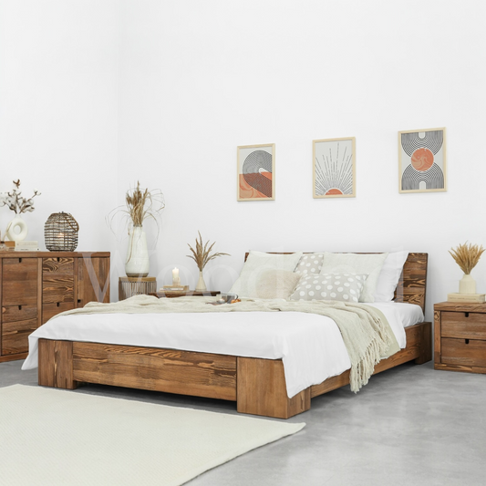 Lit double bas en bois massif ORIGINAL La fabrique du meuble