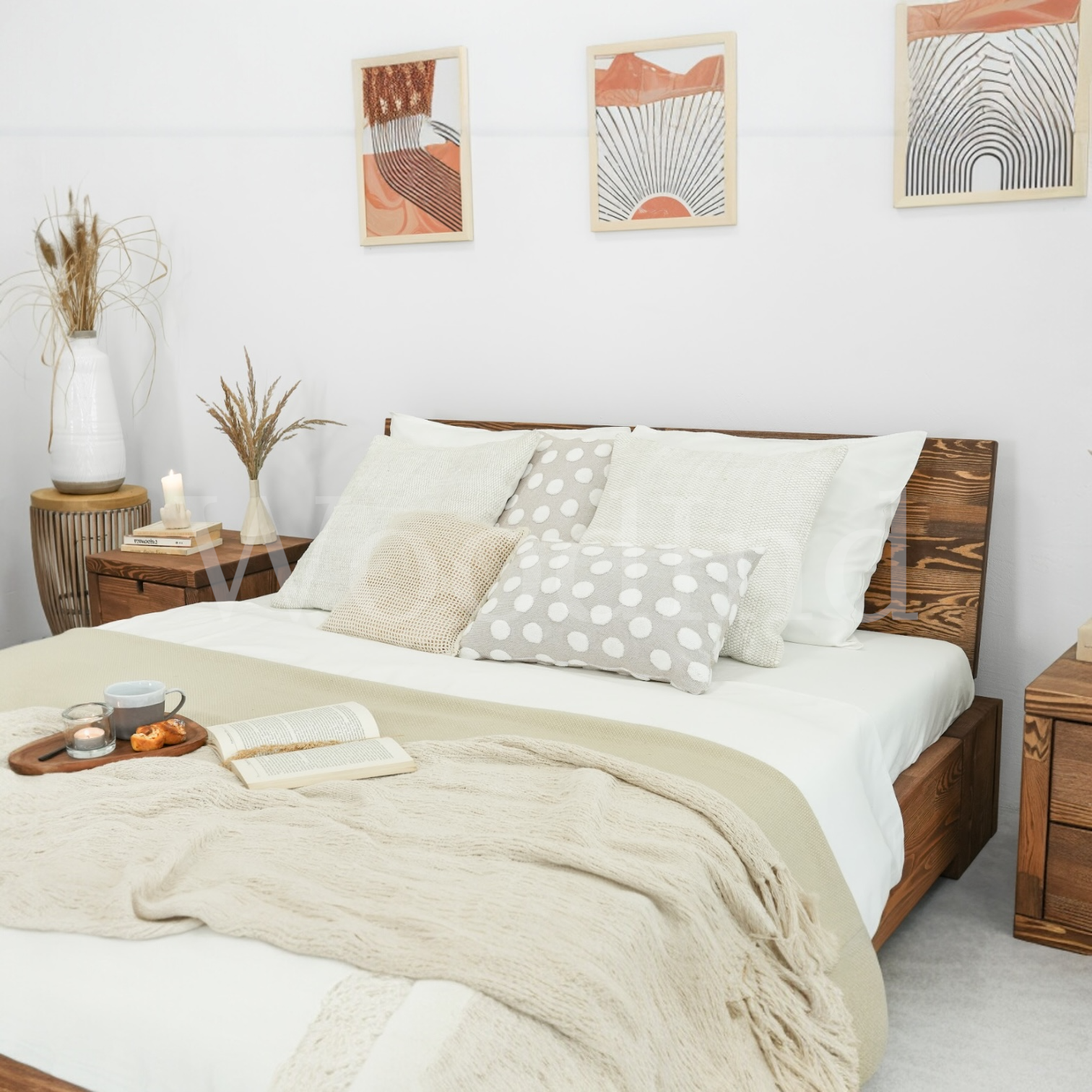 Lit double bas en bois massif ORIGINAL La fabrique du meuble