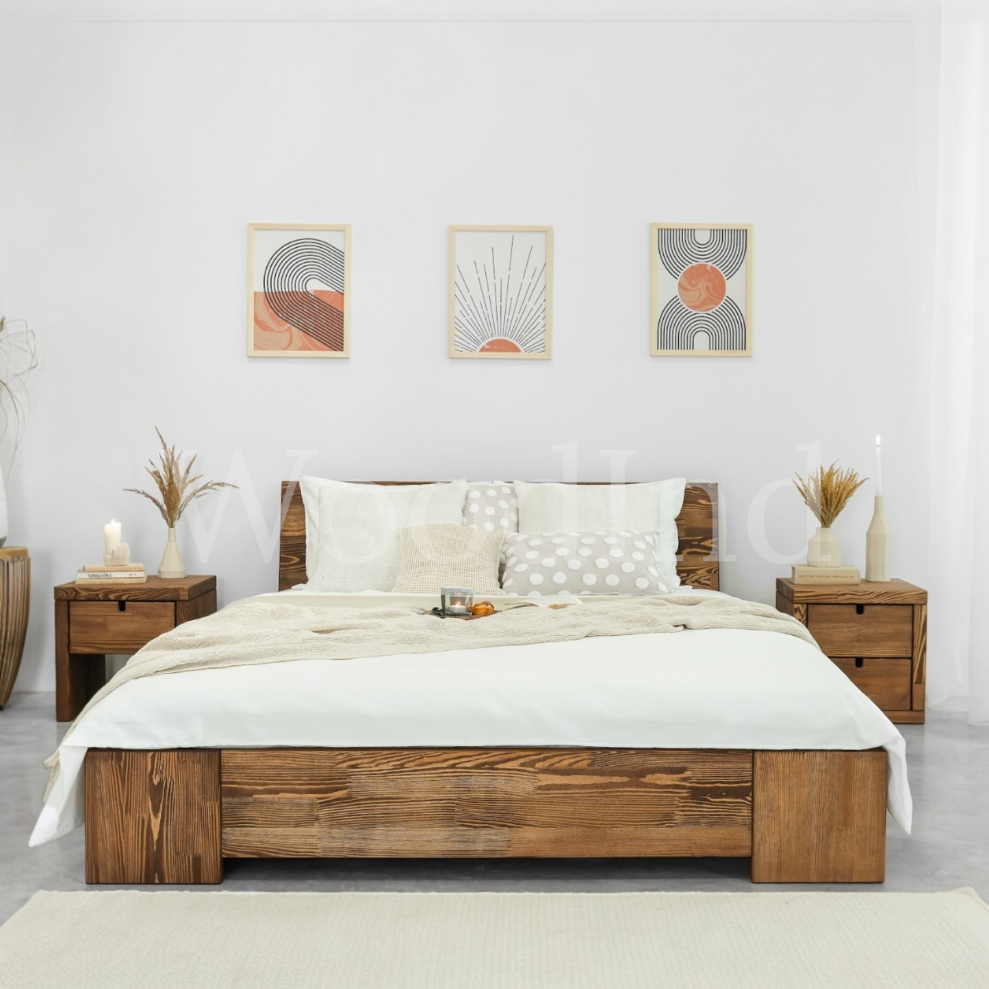 Lit double bas en bois massif ORIGINAL La fabrique du meuble