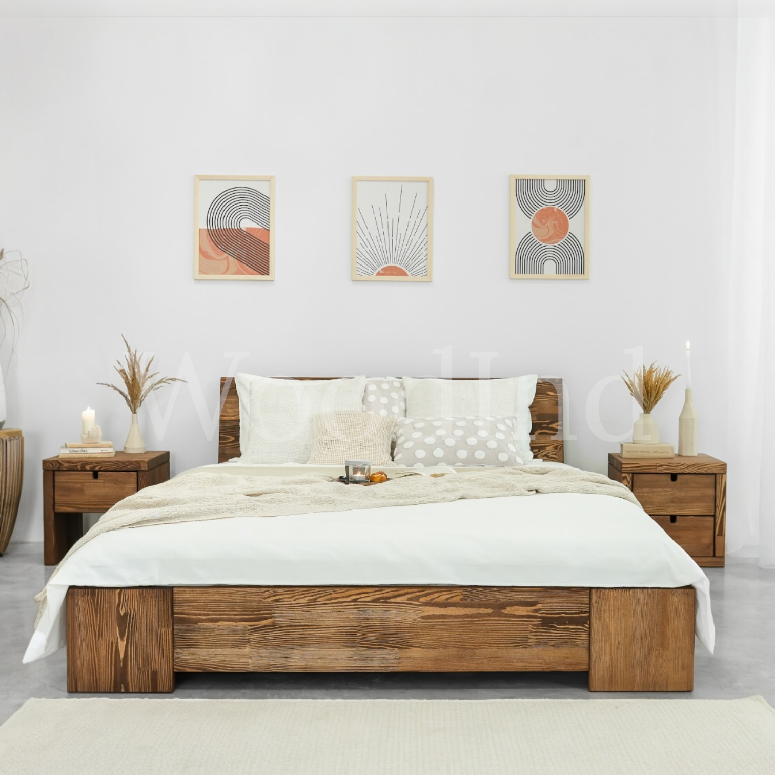 Lit double bas en bois massif ORIGINAL La fabrique du meuble