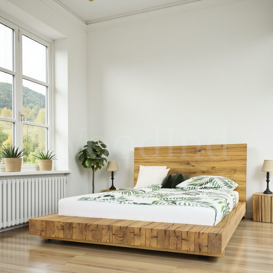 Lit double en bois de chêne - MASSIF La fabrique du meuble