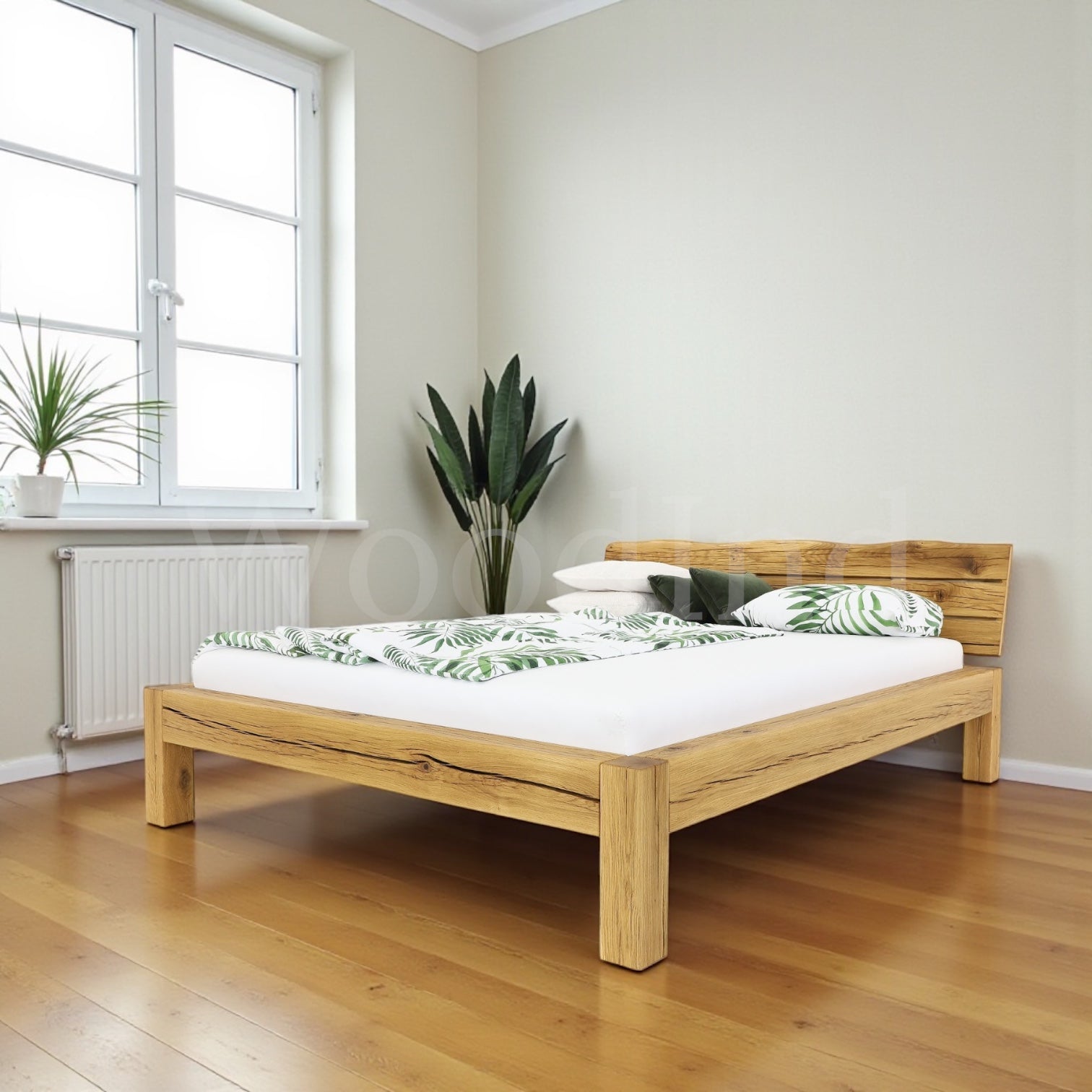 Lit double en chêne brut - MASSIF La fabrique du meuble