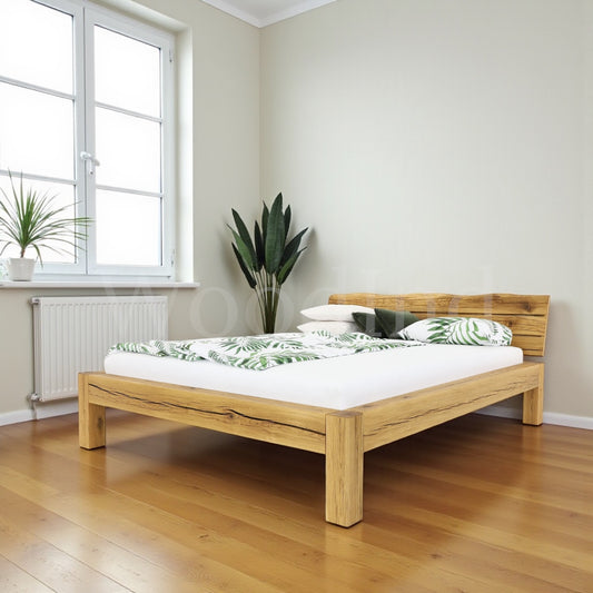 Lit double en chêne brut - MASSIF La fabrique du meuble