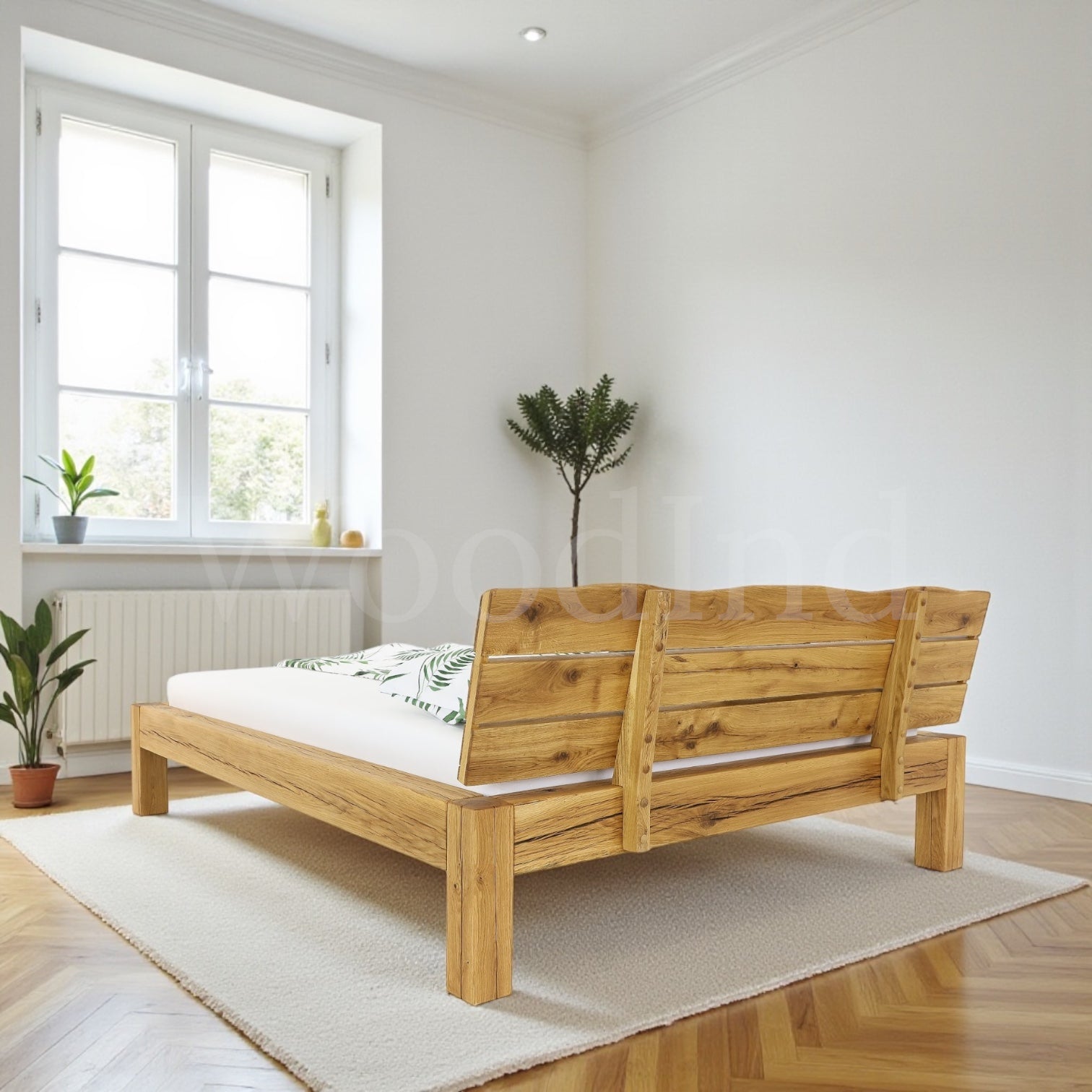 Lit double en chêne brut - MASSIF La fabrique du meuble