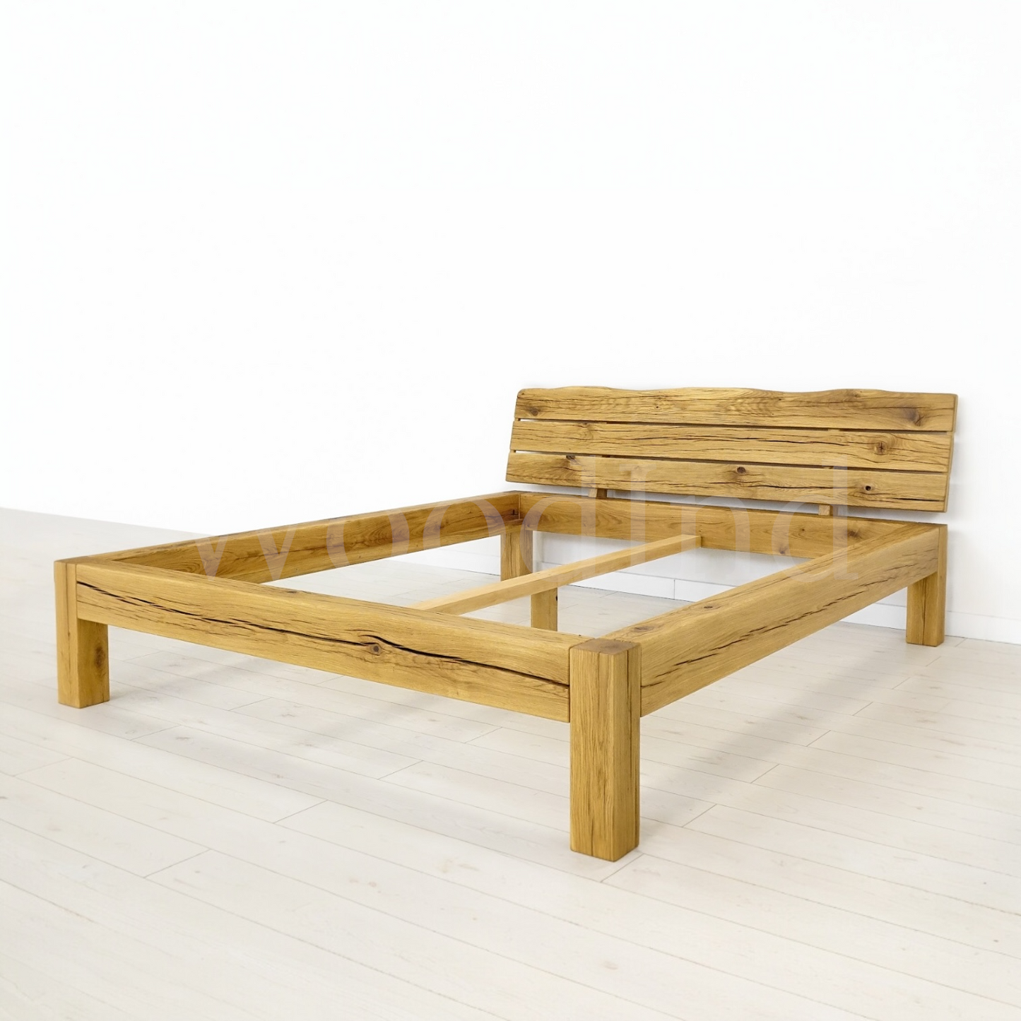 Lit double en chêne brut - MASSIF La fabrique du meuble