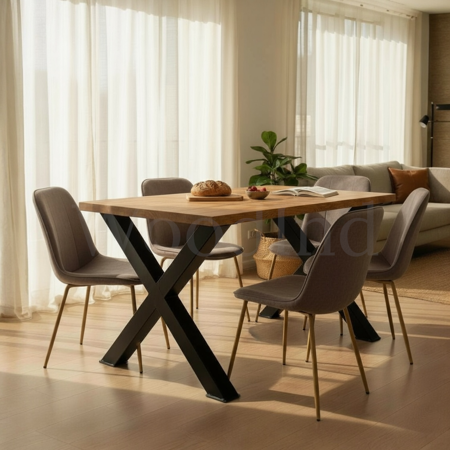 Table à manger en chêne et pied en fer - ELLA La fabrique du meuble