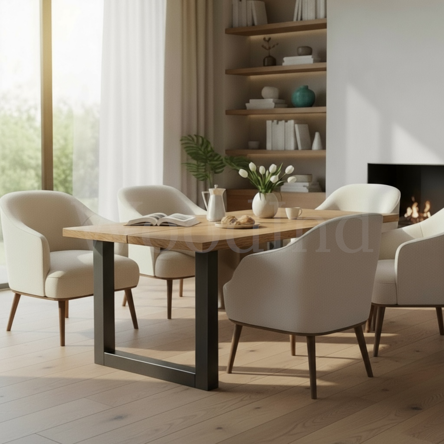 Table à manger en chêne et pied en fer - AVA La fabrique du meuble