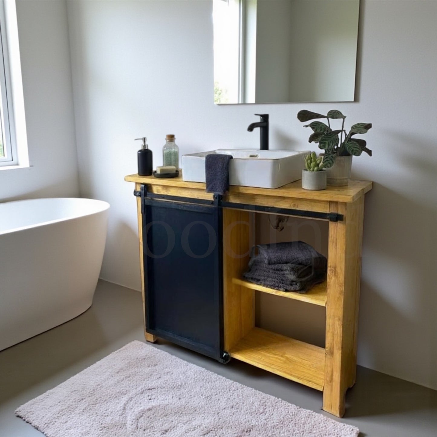 Meuble à porte coulissante salle de bain LENA - Sur mesure WoodInd