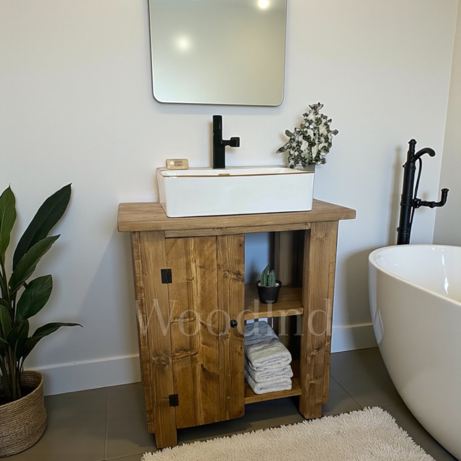 Meuble de salle de bain une porte LAURA - Sur mesure WoodInd