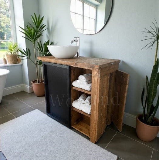 Meuble de salle de bain en bois brut Clém - Sur mesure WoodInd