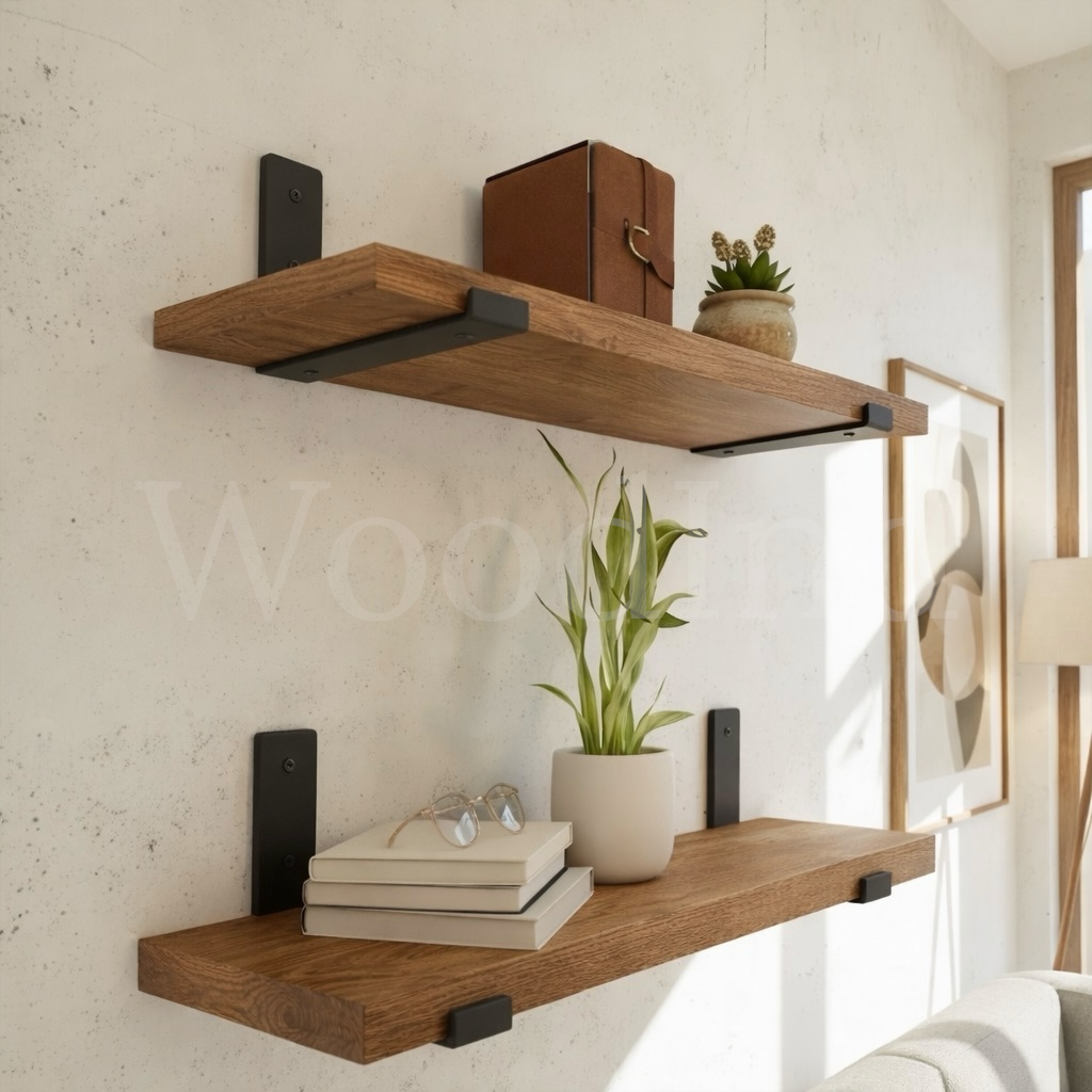 Etagère murale en bois avec equerre WoodInd